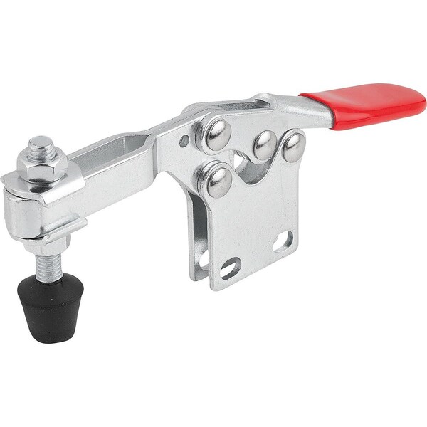 Kipp Toggle Clamp Standard L=173, Form:A Steel, Vertical Foot, Comp:Plastic, Comp:Red, F2=3200 K1239.03200 - main